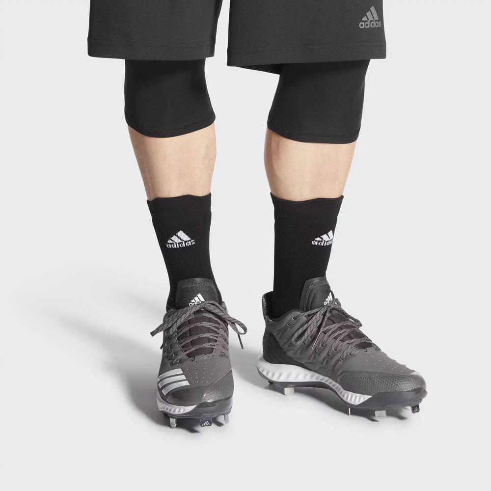 Adidas Icon Bounce Spikes De Beisbol Grises Para Hombre (MX-51916)
